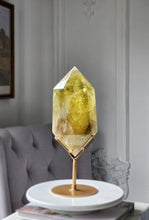 Load image into Gallery viewer, Large Phantom Smoky Citrine Double Terminated on Gold Stand - 3.1kg #116
