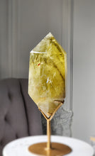 Load image into Gallery viewer, Large Phantom Smoky Citrine Double Terminated on Gold Stand - 3.1kg #116
