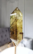 Load image into Gallery viewer, Phantom Smoky Citrine Quartz Double Terminated on Gold Stand - 1.23kg #117
