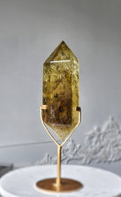 Load image into Gallery viewer, Phantom Smoky Citrine Quartz Double Terminated on Gold Stand - 1.23kg #117
