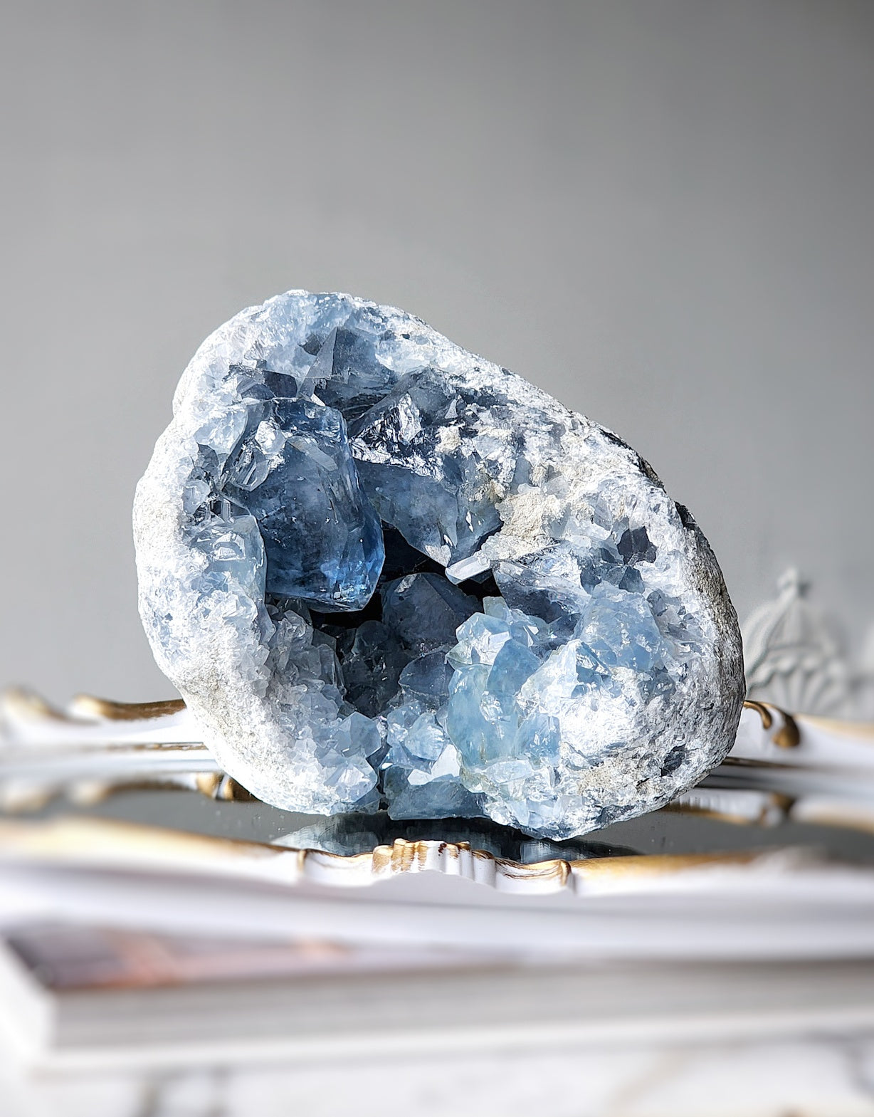 Celestite Geode Cluster 3kg #123 – Spades Crystals