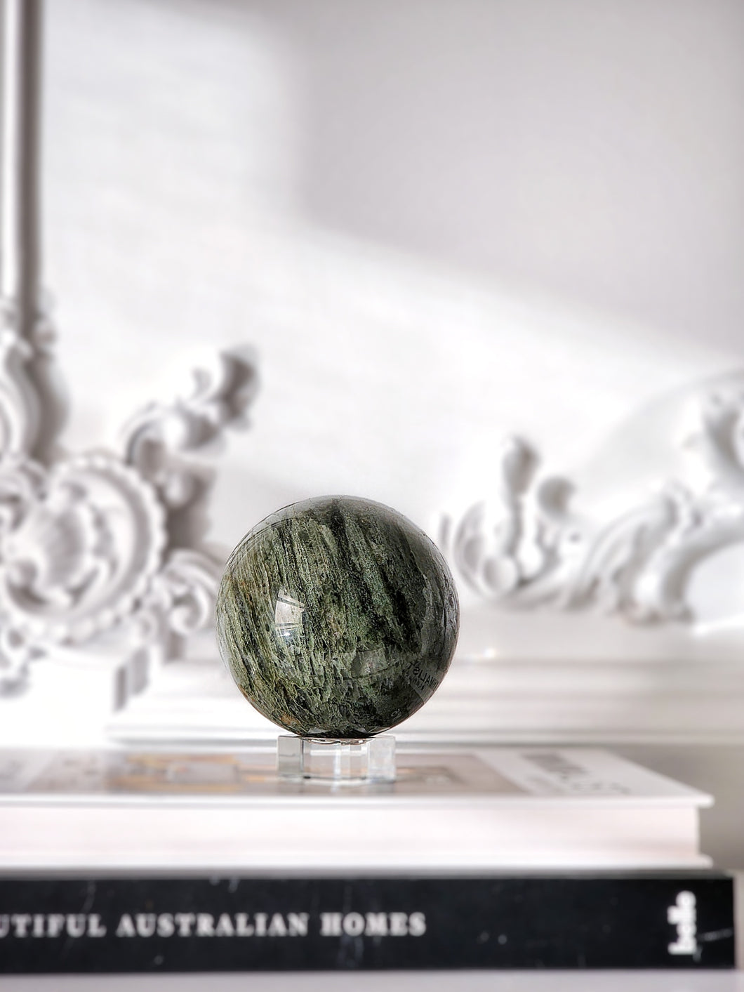 Green Strawberry x Epidote Quartz Sphere - 1.1kg #46
