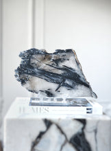 Load image into Gallery viewer, Black Tourmaline in Quartz Slab - 866g #923

