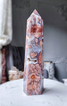 Load image into Gallery viewer, Pink &amp; Blue Flower Agate Tower - Large 1.26kg #62
