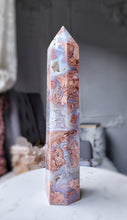 Load image into Gallery viewer, Pink &amp; Blue Flower Agate Tower - Large 1.15kg #64
