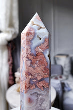 Load image into Gallery viewer, Pink &amp; Blue Flower Agate Tower - Large 1.15kg #64
