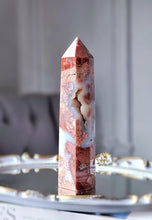 Load image into Gallery viewer, Pink &amp; Blue Flower Agate Tower - 535g #65
