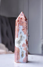 Load image into Gallery viewer, Pink &amp; Blue Flower Agate Tower - 330g #66
