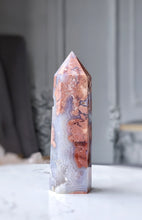 Load image into Gallery viewer, Pink &amp; Blue Flower Agate Tower - small 188g #68
