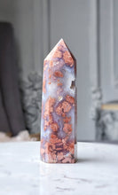 Load image into Gallery viewer, Pink &amp; Blue Flower Agate Tower - small 188g #68
