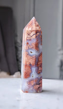 Load image into Gallery viewer, Pink &amp; Blue Flower Agate Tower - small 188g #68
