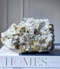 Load image into Gallery viewer, Golden Pyrite in Clear Quartz Cluster - 1.14kg #102
