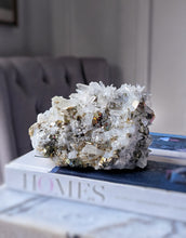 Load image into Gallery viewer, Golden Pyrite in Clear Quartz Cluster - 1.14kg #102
