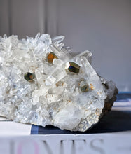 Load image into Gallery viewer, Golden Pyrite in Clear Quartz Cluster - 1.14kg #102
