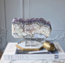 將圖片載入圖庫檢視器 Snowflake Fluorite x Pyrite Slab - 736g #113
