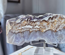 將圖片載入圖庫檢視器 Snowflake Fluorite x Pyrite Slab - 838g #104
