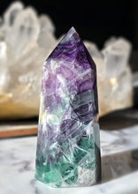 Load image into Gallery viewer, Snowflake Rainbow Fluorite Tower - 700g #118
