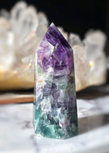 Load image into Gallery viewer, Snowflake Rainbow Fluorite Tower - 700g #118
