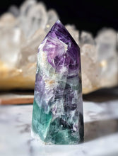 Load image into Gallery viewer, Snowflake Rainbow Fluorite Tower - 700g #118
