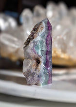 Cargar imagen en el visor de la galería, Rainbow Fluorite Tower - Half Raw Half Polished - 367g #281
