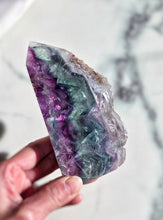 Cargar imagen en el visor de la galería, Rainbow Fluorite Tower - Half Raw Half Polished - 367g #281
