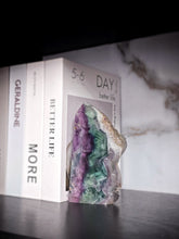 Cargar imagen en el visor de la galería, Rainbow Fluorite Tower - Half Raw Half Polished - 367g #281
