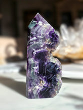 Cargar imagen en el visor de la galería, Rainbow Fluorite Tower - Half Raw Half Polished - 889g #288
