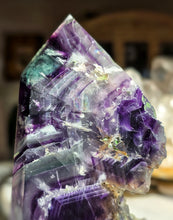 Cargar imagen en el visor de la galería, Rainbow Fluorite Tower - Half Raw Half Polished - 889g #288
