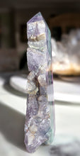 將圖片載入圖庫檢視器 Rainbow Fluorite Tower - Half Raw Half Polished - 877g #287
