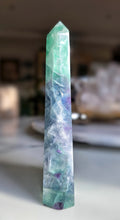 이미지를 갤러리 뷰어에 로드 , Large Rainbow Fluorite Tower - Half Raw Half Polished - 1.1kg #285
