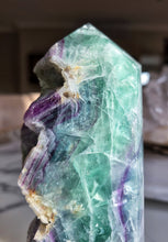 이미지를 갤러리 뷰어에 로드 , Large Rainbow Fluorite Tower - Half Raw Half Polished - 1.1kg #285
