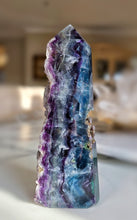 將圖片載入圖庫檢視器 Large Rainbow Fluorite Tower - Half Raw Half Polished - 1.47kg #288
