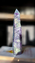 Load image into Gallery viewer, Large Rainbow Fluorite Tower - Half Raw Half Polished - 1.14kg #290
