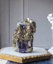 Load image into Gallery viewer, Pyrite on Fluorite Cluster - 336g #127
