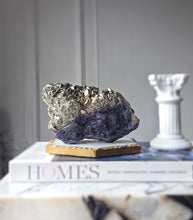 이미지를 갤러리 뷰어에 로드 , Pyrite on Fluorite Cluster - 1.15kg #128
