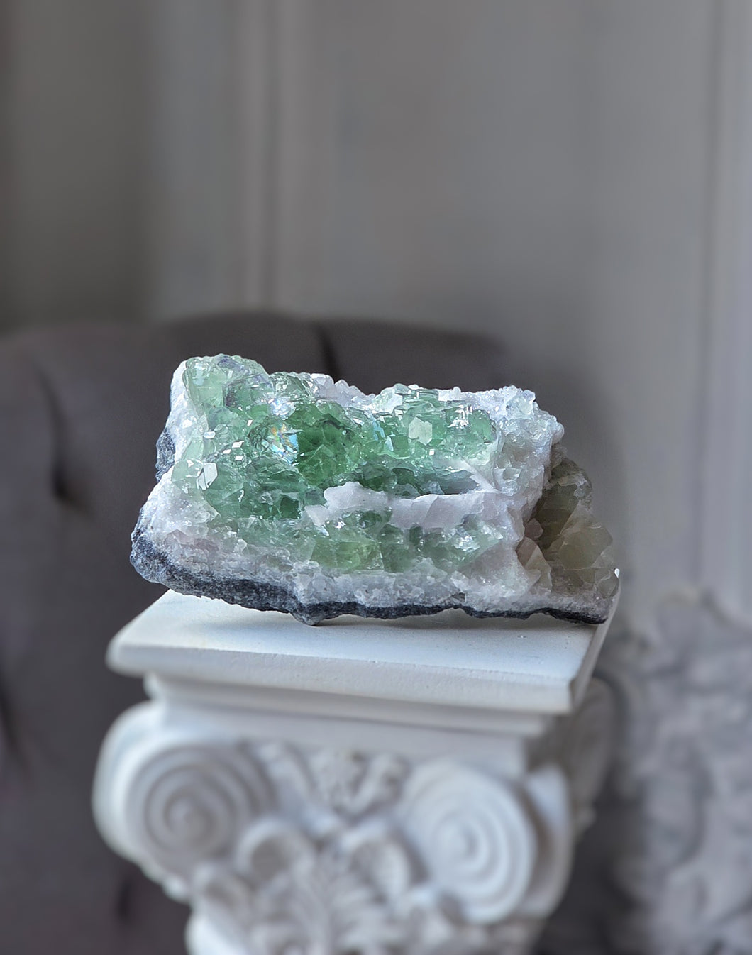 Green Fluorite Mineral Cluster - 202g small #137