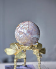 Load image into Gallery viewer, Druzy Purple Flower Agate Sphere - 338g #403
