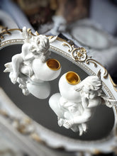 將圖片載入圖庫檢視器 Pair of Angel Candle Holders / Bookend - Home Decoration - White
