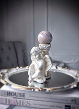 將圖片載入圖庫檢視器 Large Angel Sphere Holder /decoration Stand / Candle Holder  - White
