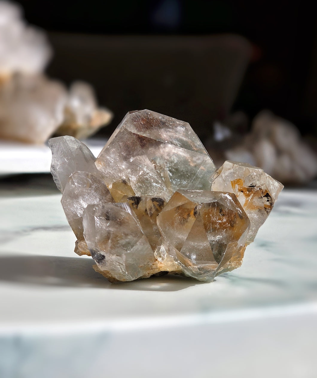 Green Phantom Smoky Himalayan Quartz Cluster - 353g #411