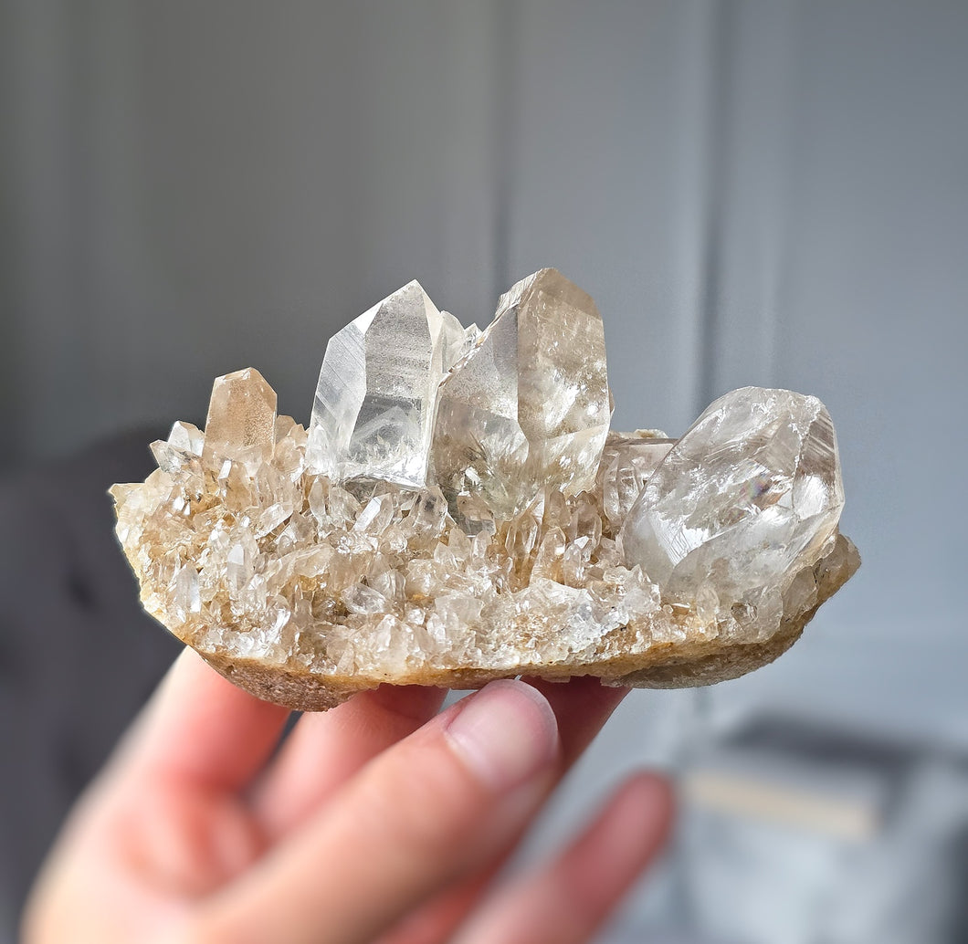 Golden Himalayan Quartz Cluster with Phantom Inclusion - 191g #432