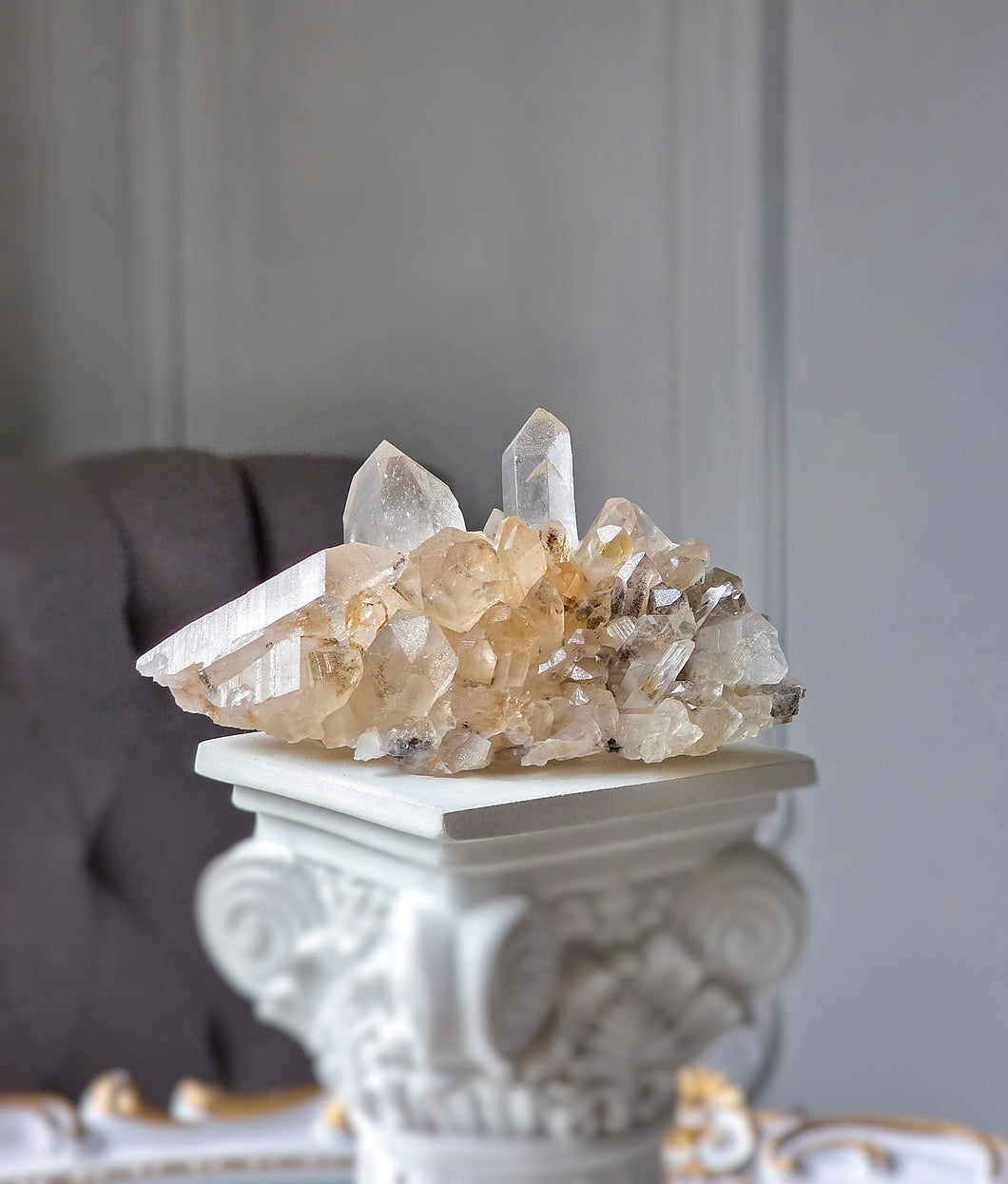 Golden Smoky Himalayan Quartz Cluster - 214g #436