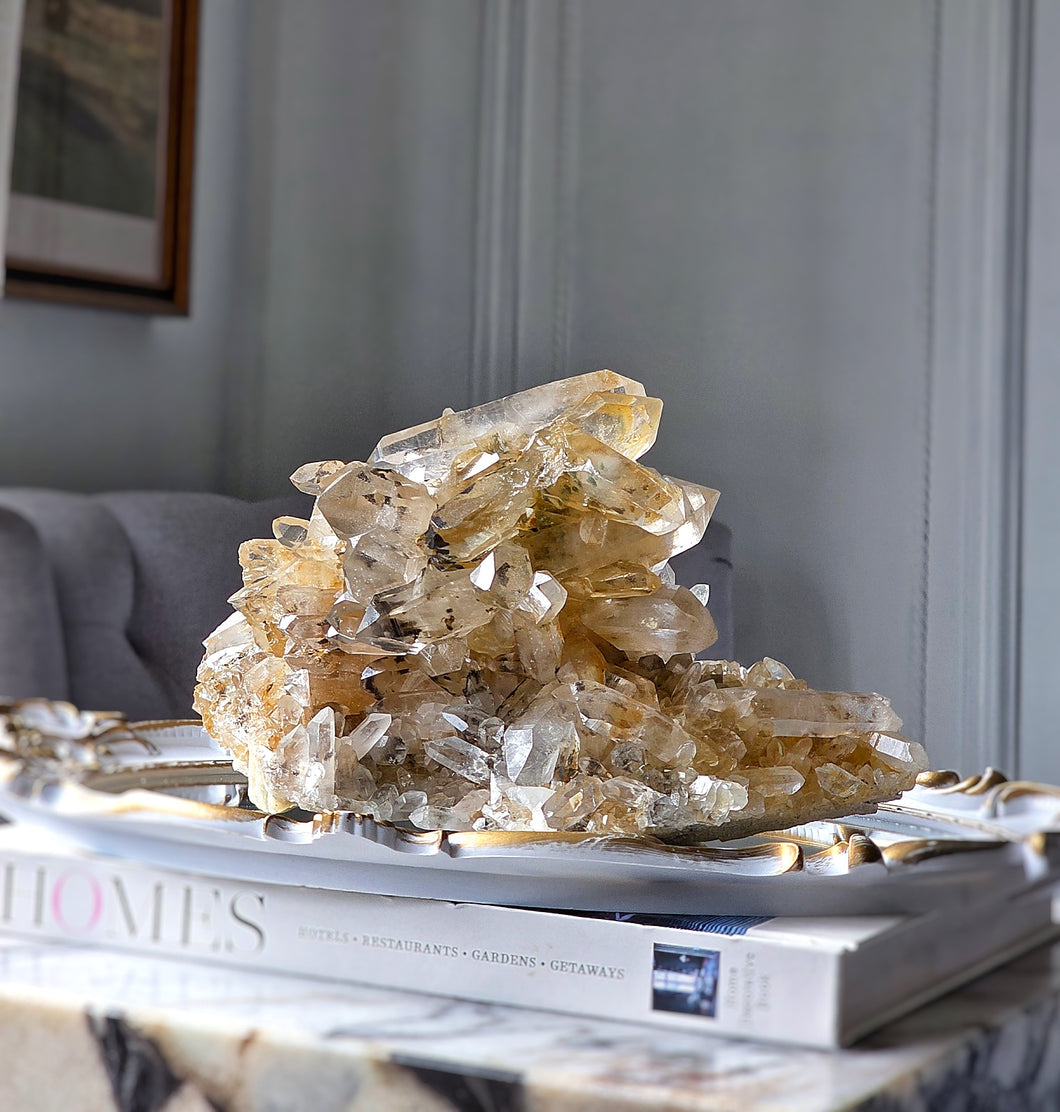 | RARE | High Grade Golden Smoky Himalayan Quartz Cluster - Large 2.64kg #438