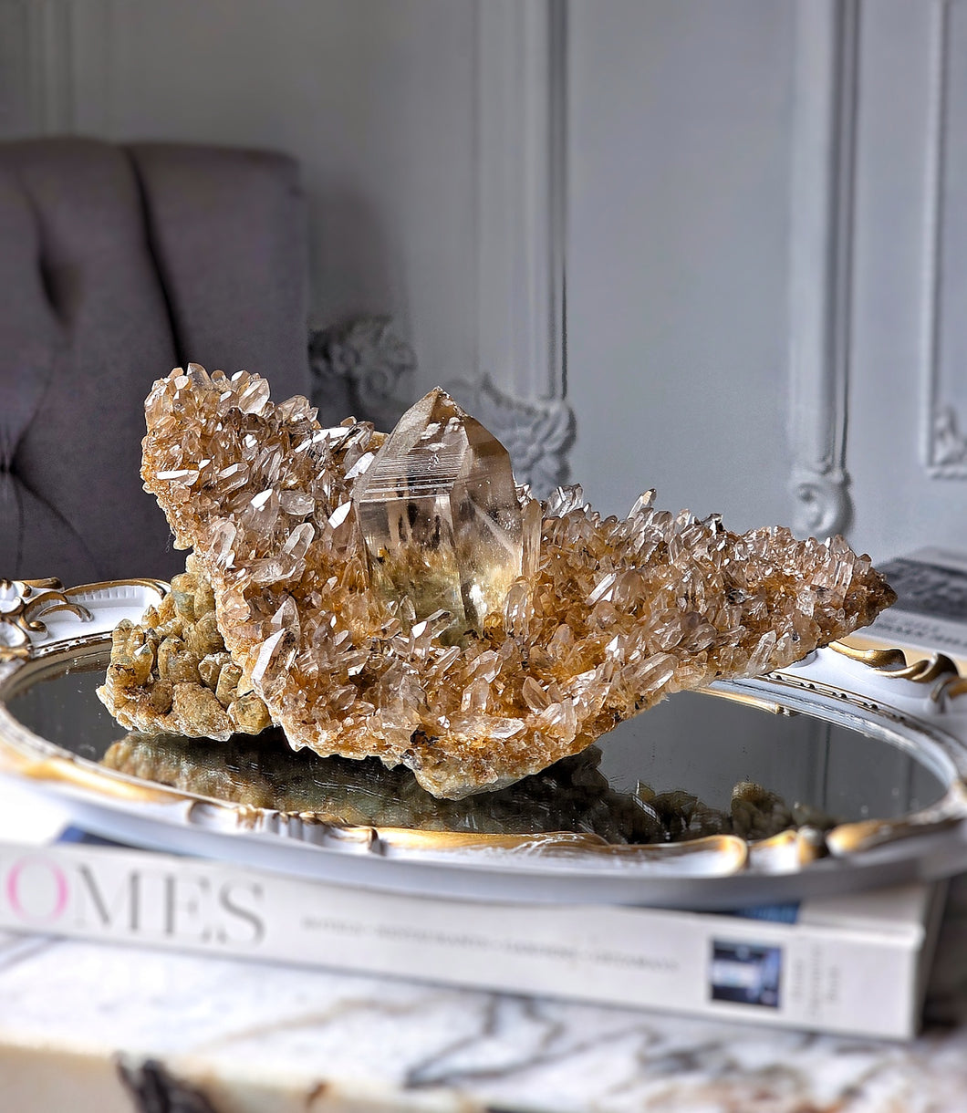 | RARE | Double Layer Golden Smoky Himalayan Quartz with Phantom Inclusion - 1.65kg #441