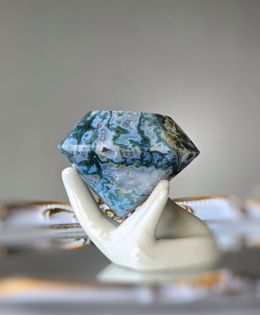 Moss Agate Diamond Shaped - 188g #283