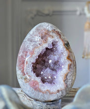Load image into Gallery viewer, Pink Amethyst Geode Egg on Silver Stand - 1.24kg #1
