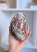 Load image into Gallery viewer, Pink Amethyst Geode Egg on Silver Stand - 1.24kg #1
