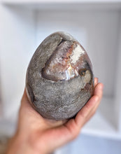 Load image into Gallery viewer, Pink Amethyst Geode Egg on Silver Stand - 1.24kg #1
