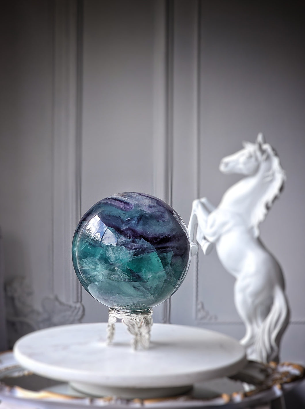 Large Rainbow Fluorite Sphere - 3.5kg #307