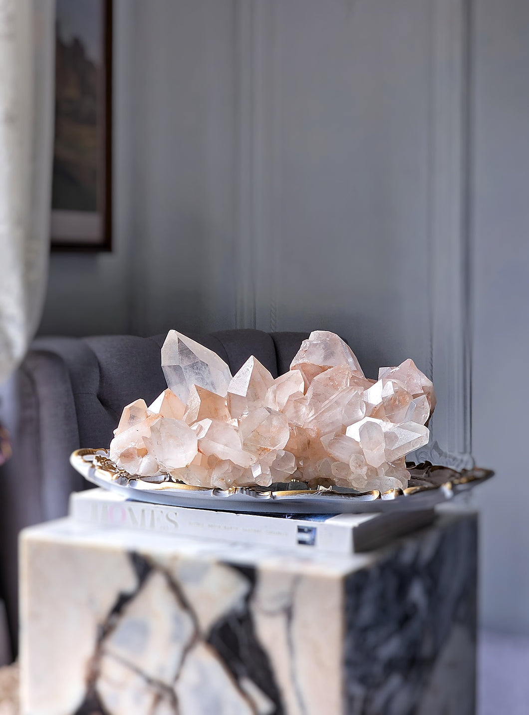 Large Peach Himalayan Quartz Cluster - 5.78kg #471